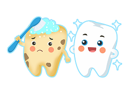 白色卡通牙齿
