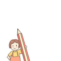 拿着笔的小女孩