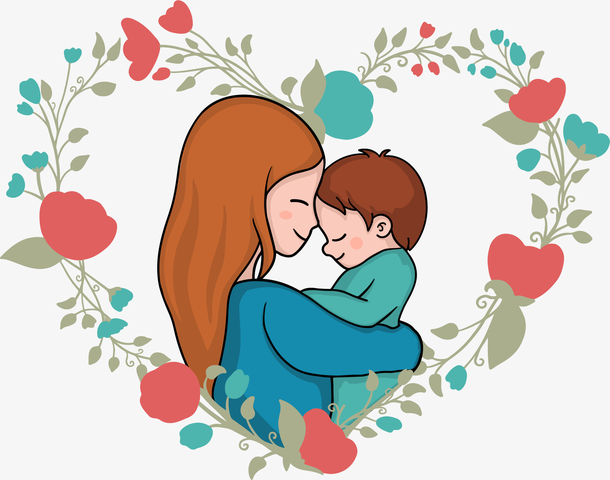 png母亲节母子手绘素材psdpngpng亲子插画系列pngpng母亲节卡通母女