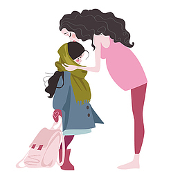 母亲节，母女相拥