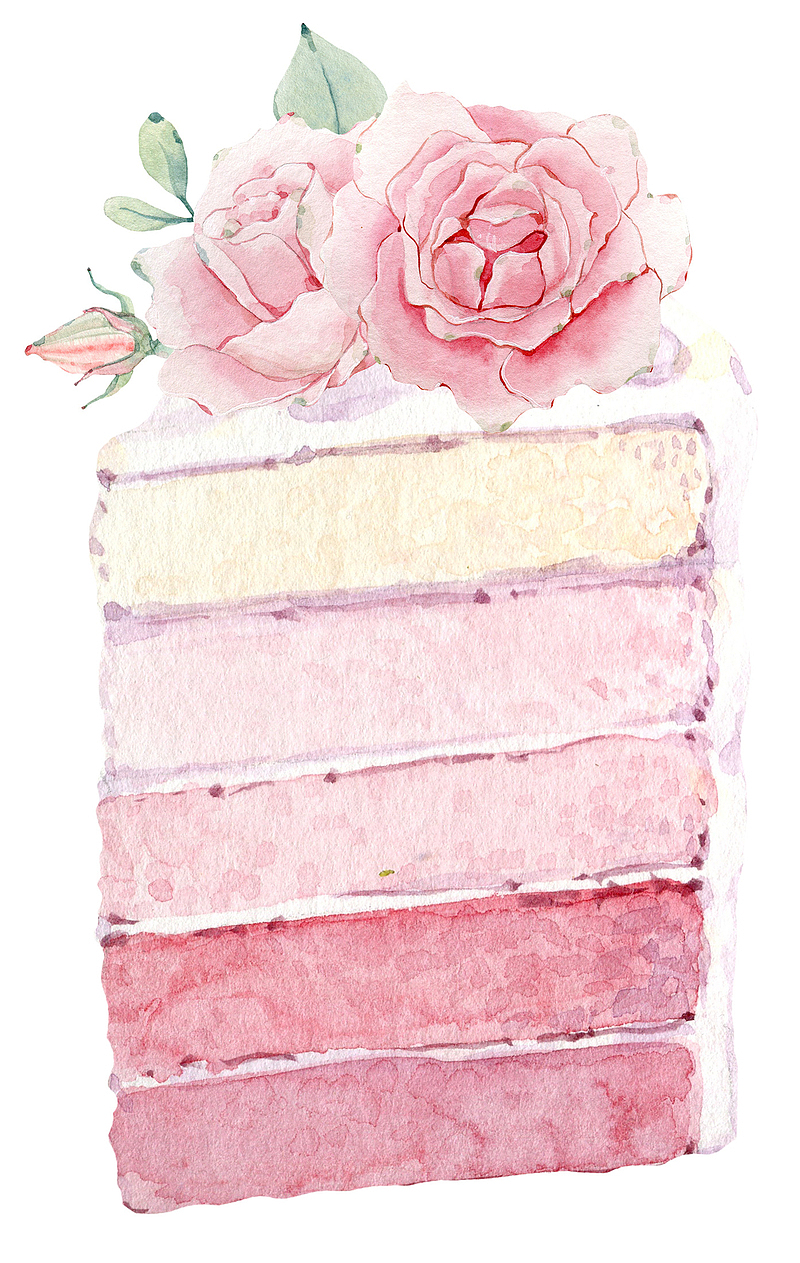 玫瑰蛋糕，蛋糕，手绘蛋糕，粉色蛋糕