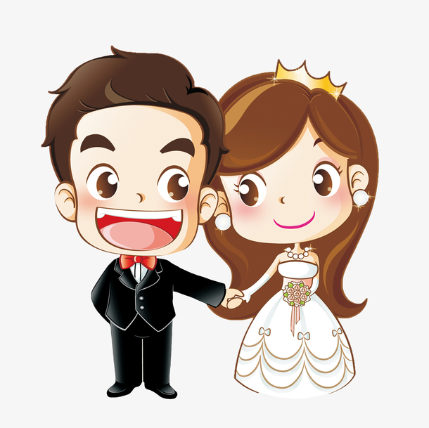 卡通新娘新郎婚礼