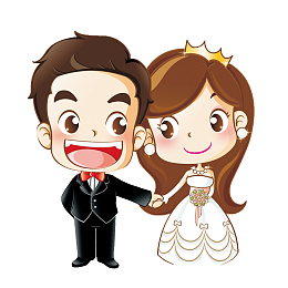 卡通新娘新郎婚礼