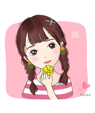 手绘q版女生头像