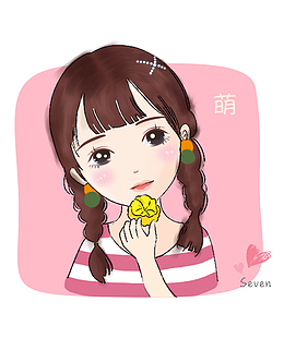 手绘Q版女生头像