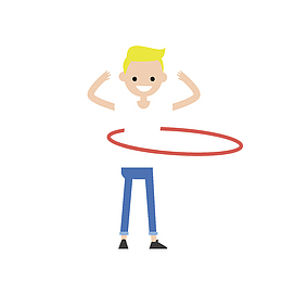 透明背景扭腰转身