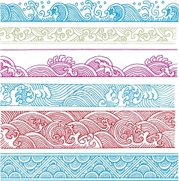 国潮风浪花素材