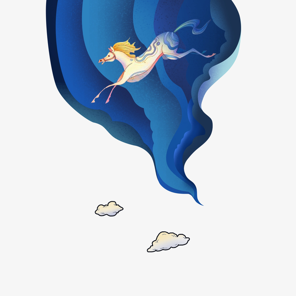 天马行空插画元素手绘装饰