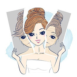 年轻的美女消除皱纹