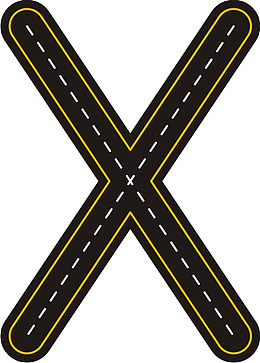 创意公路字母X