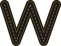 创意公路字母W