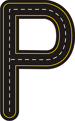 创意公路字母P
