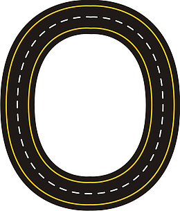 创意公路字母O