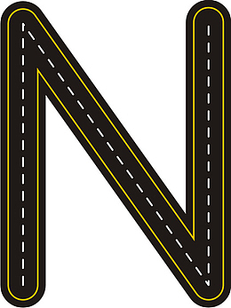 创意公路字母N