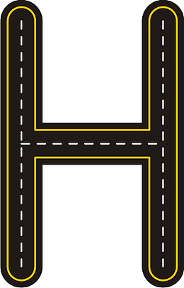 创意公路字母H