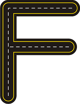 创意公路字母 F