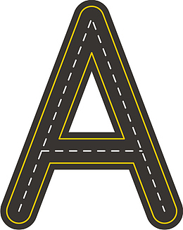 创意公路字母A