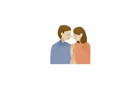 相亲相爱挽手亲吻夫妻情侣