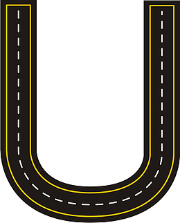 创意公路字母U