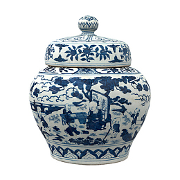 青花瓷器古董元素