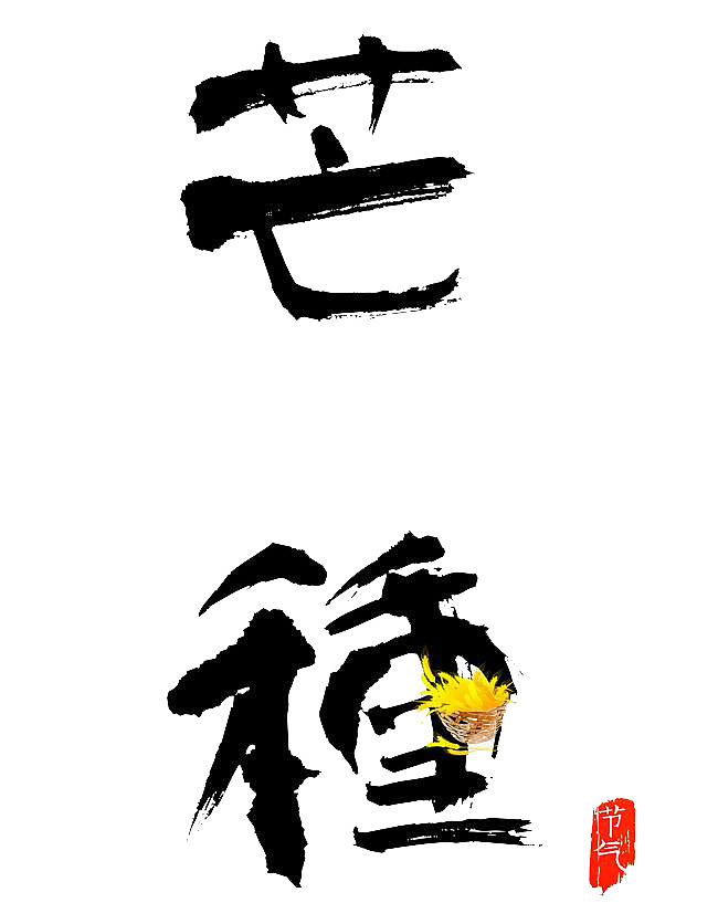 芒种二十四节气书法免扣png素材