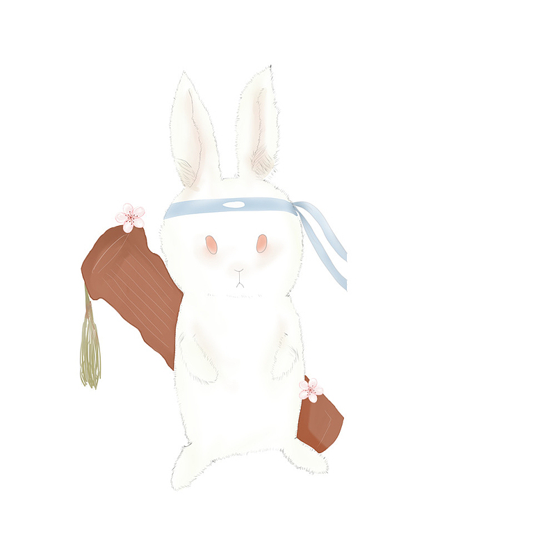 手绘可爱中国风兔子