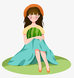 西瓜女孩素材_西瓜女孩png图片下载_觅元素