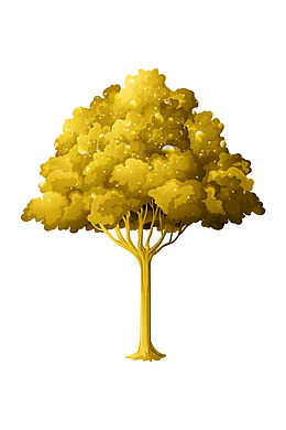 电脑手绘发财树木