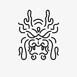 中国龙端午节线条龙头