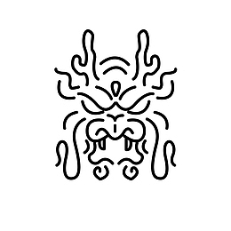 中国龙端午节线条龙头