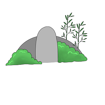 卡通坟墓清明扫墓祭奠