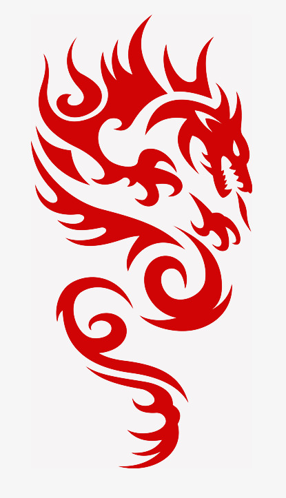 龙 火红色 火焰
