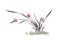 水墨国潮兰花
