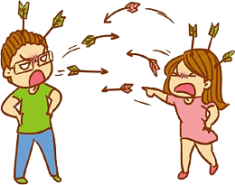 夫妻吵架 箭雨齐发