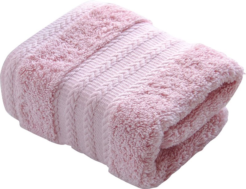 粉色折叠毛巾