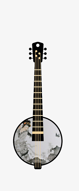 琵琶古风手绘琵琶元素