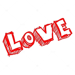 LOVE 立体 七夕情侣元素