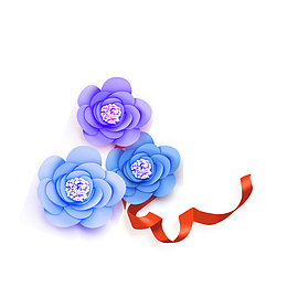 紫色花朵丝带