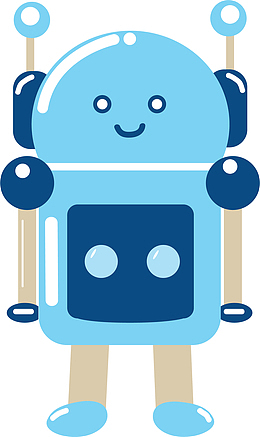 矢量卡通蓝色机器人ai外星机器人