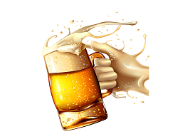 手拿啤酒PNG
