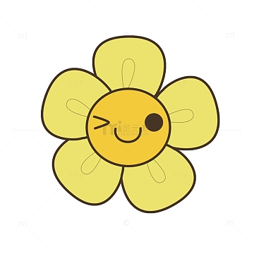 笑脸黄色太阳花