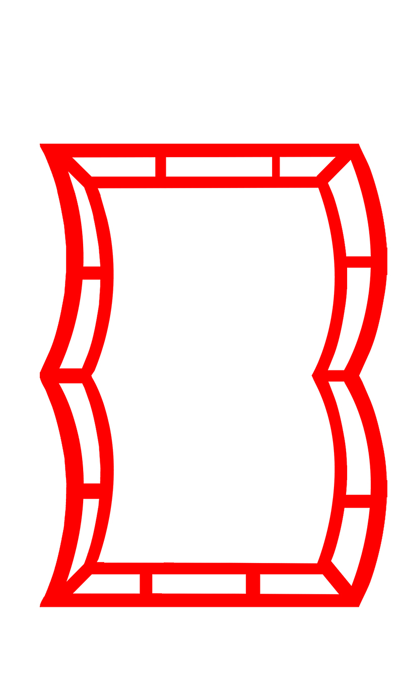 中式边框剪纸元素扇形边框中国风元素