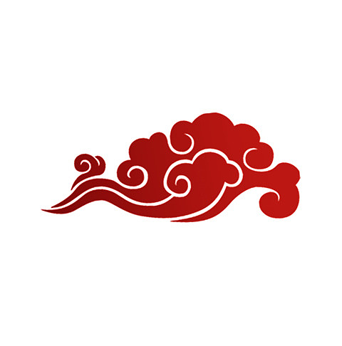 中国风古代红色祥云图案