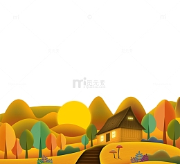 秋天卡通元素图