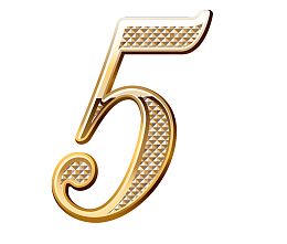 钻石数字5  金属数字