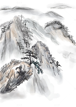 中国古风水墨山水画