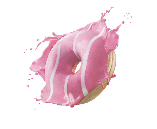 粉色甜甜圈好看马卡龙背景元素