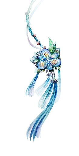 手绘古风香囊元素