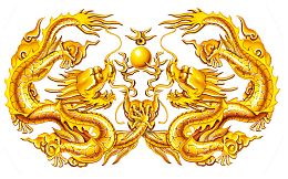 中国古代神兽双龙戏珠