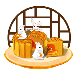 月饼兔子图片